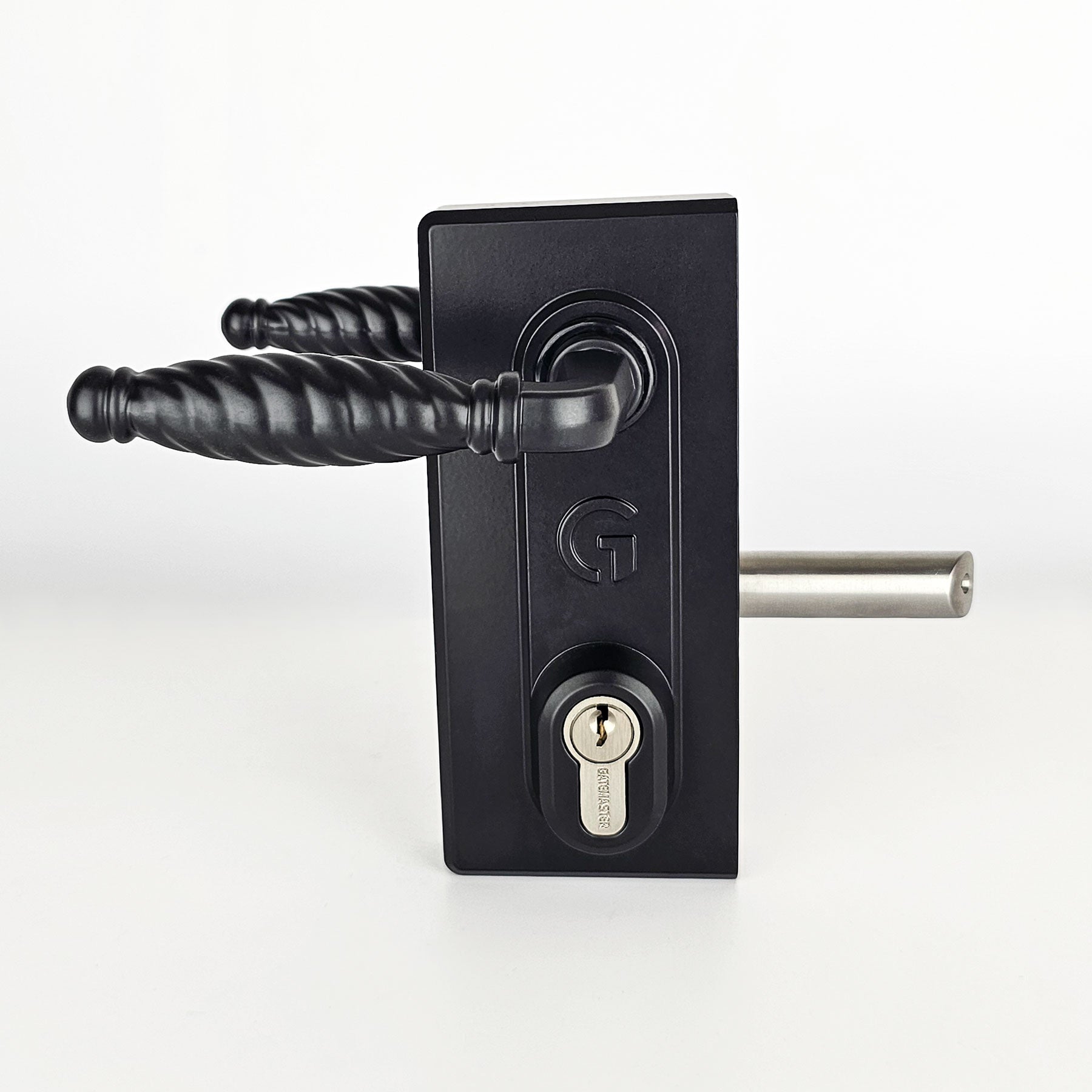 Gatemaster BLD1030T - BLD Superlock 2.0 Keyed Gate Lock - Latch Deadlock - Double-Sided Key Access - Black, Traditional Handle
