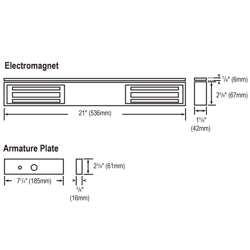Cerradura electromagnética de doble puerta Seco-Larm E-941DA-1K2Q de 1200 lb