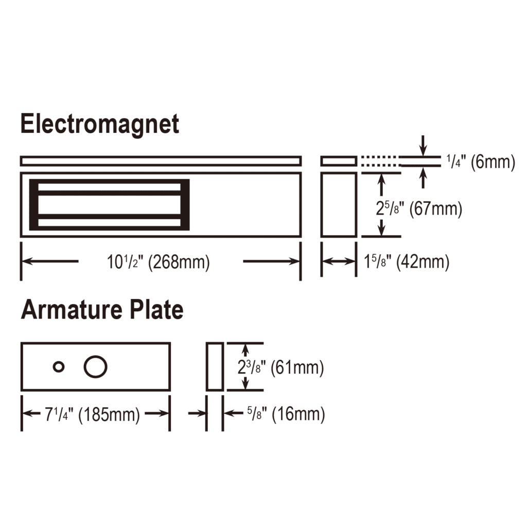 Cerradura magnética Seco-Larm SEA E-941SA-1200, fuerza de retención de 1200 lb, 12 o 24 V CC, aprobada por UL