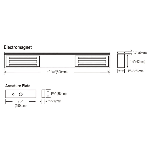 Seco-Larm E-941DA-600Q - Cerradura magnética de doble puerta, 12/24 V CC, 600 lb