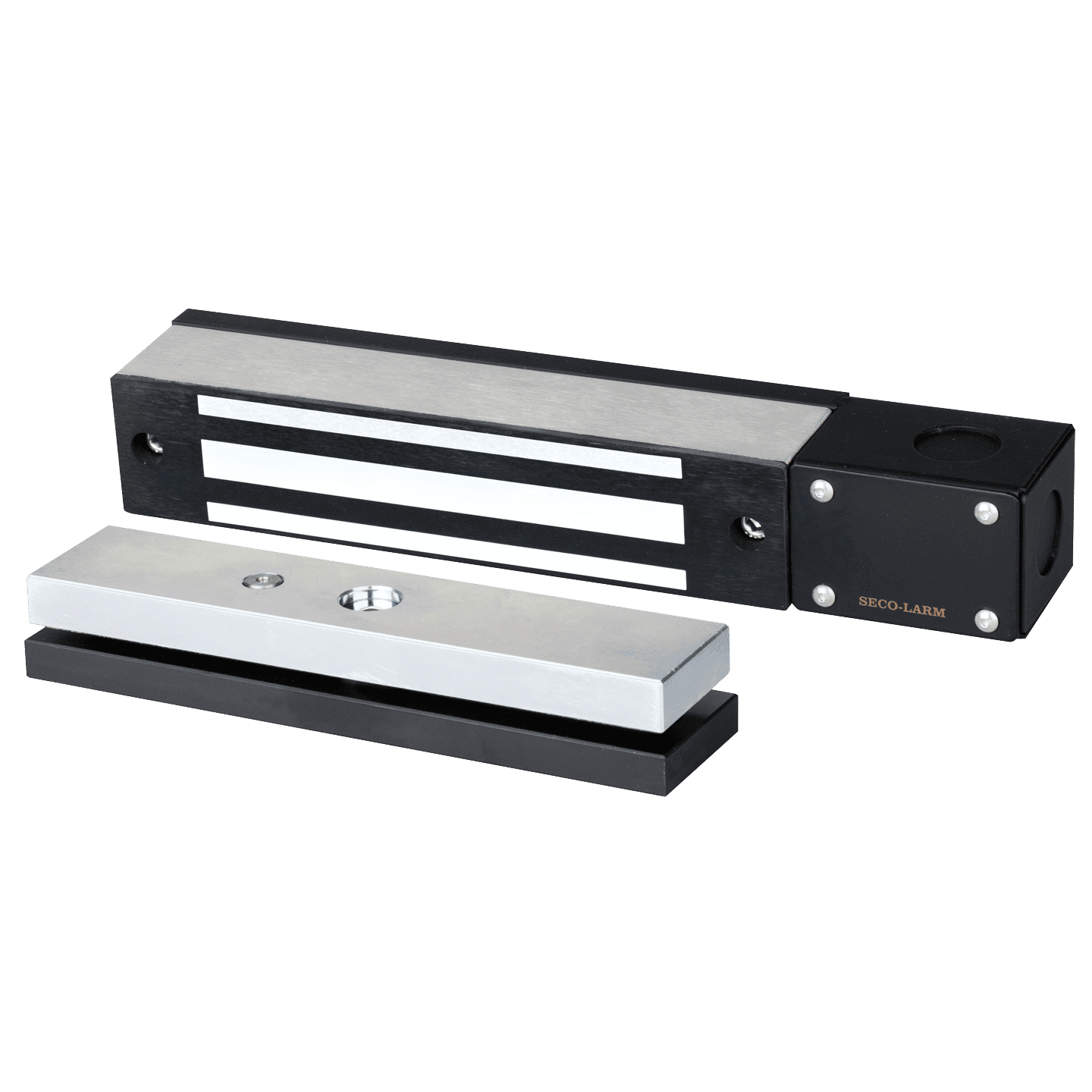 Cerradura magnética Seco-Larm SEA E-942FC-600SQ de 600 lb con soportes soldables