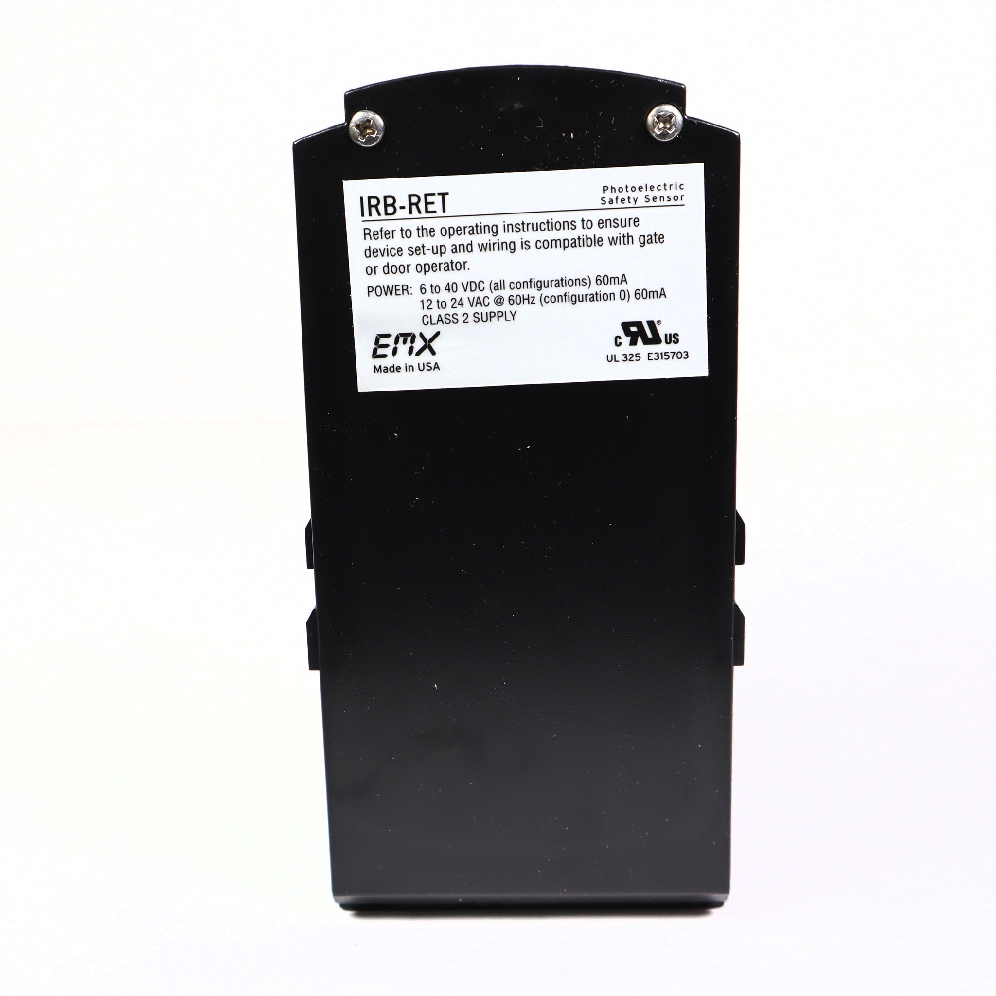 Fotocélula retrorreflectiva universal EMX IRB-RET ***Descontinuado - Reemplazado por el IRB-RET2***