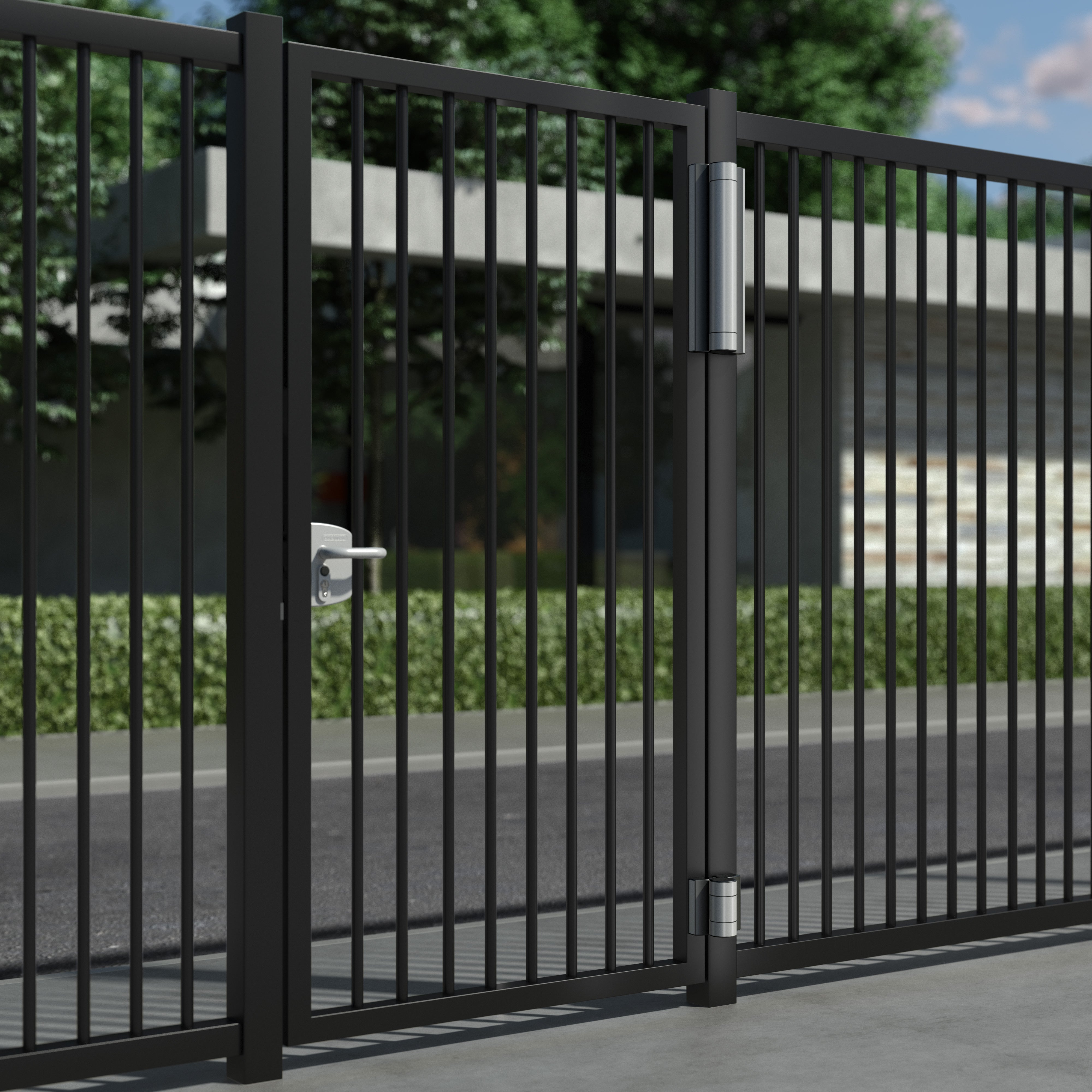 Locinox MAGNUS-SILV - Motorized Hinge & Gate Closer All In One for Pedestrian Gates - Silver