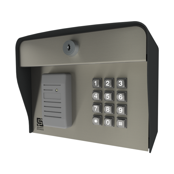 Lector de tarjetas de proximidad con teclado y salida Wiegand de Security Brands RemotePro CR 23-006KP, HID, para montaje en poste