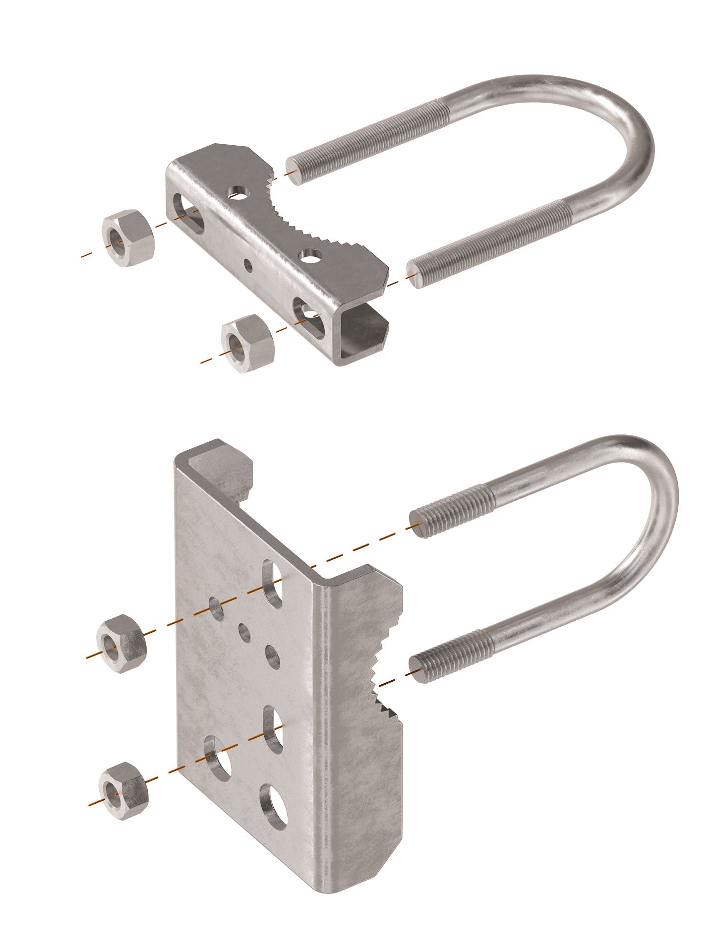 Locinox SB-3020 Galvanized Bracket to Mount Samson 2 to Round Profiles - 3" Post & 1-7/8" Gate Frame