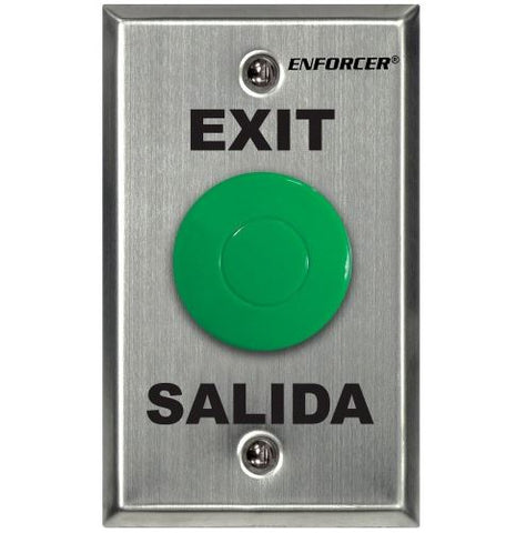 Seco-Larm SEA SD-7201GC-PE1 MUSHROOM CAP (GREEN) BUTTON, NC/NO CONTACT, STAINLESS STEEL