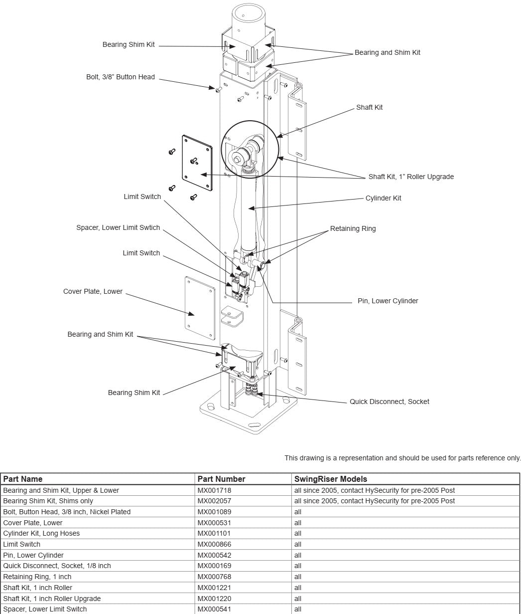 Perno Hysecurity MX001089, cabeza abombada, 3/8", niquelado