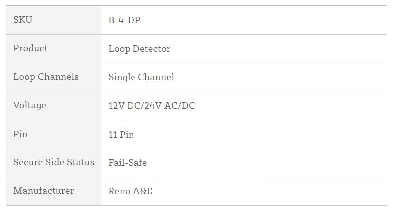 RENO A&E B-4 12-24 AC/DC 11 PIN CONNECTOR ***Discontinued - Replace w/ BX-4*** - Specifications