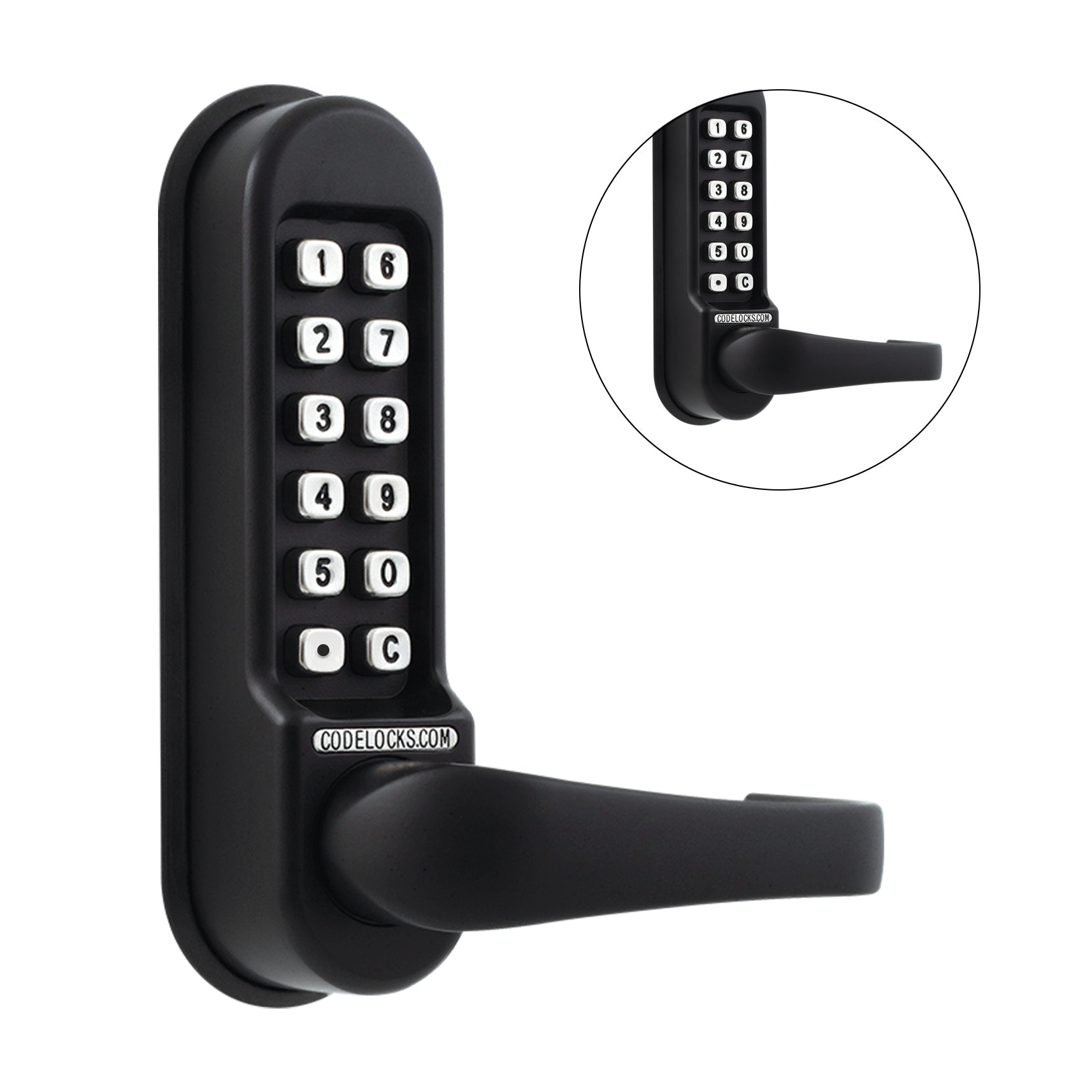 D&D Technologies Codelocks CL515 back to back code free keypad lever lock, black marine grade