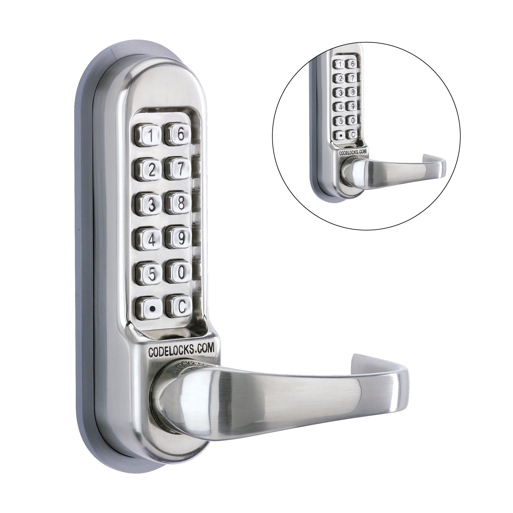 D&D Technologies Codelocks CL515 back to back code free keypad lever lock, stainless steel