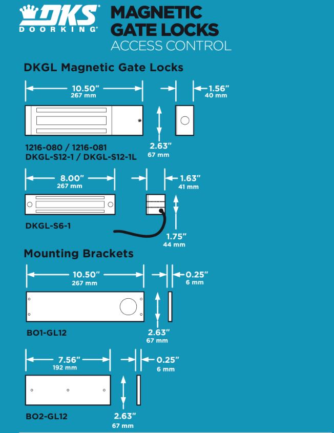 Cerradura magnética para puerta Doorking DKGL-S12-1 - Presupuesto