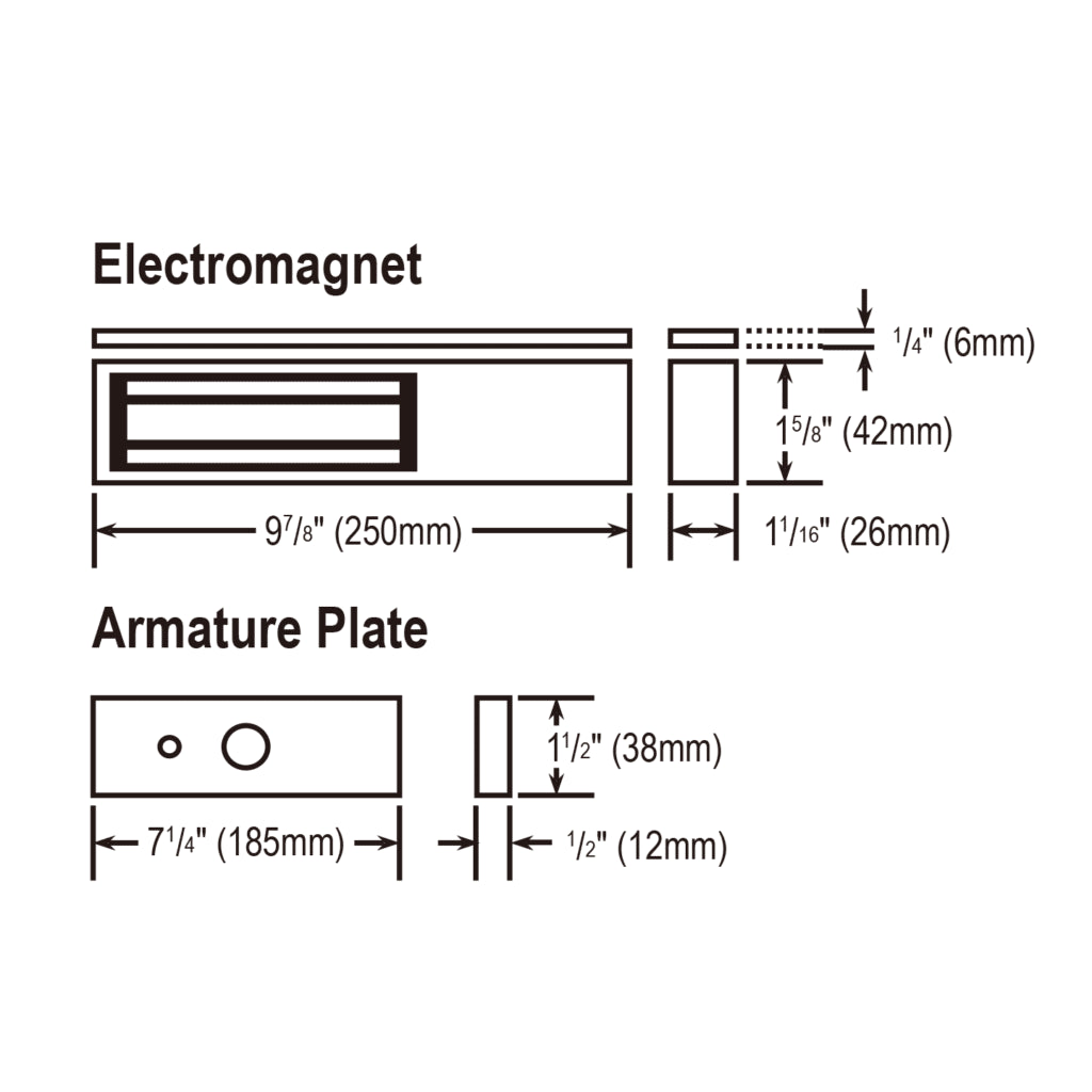 Seco-Larm SEA E-941SA-600 Single Door Maglock 600#, Aluminum Housing