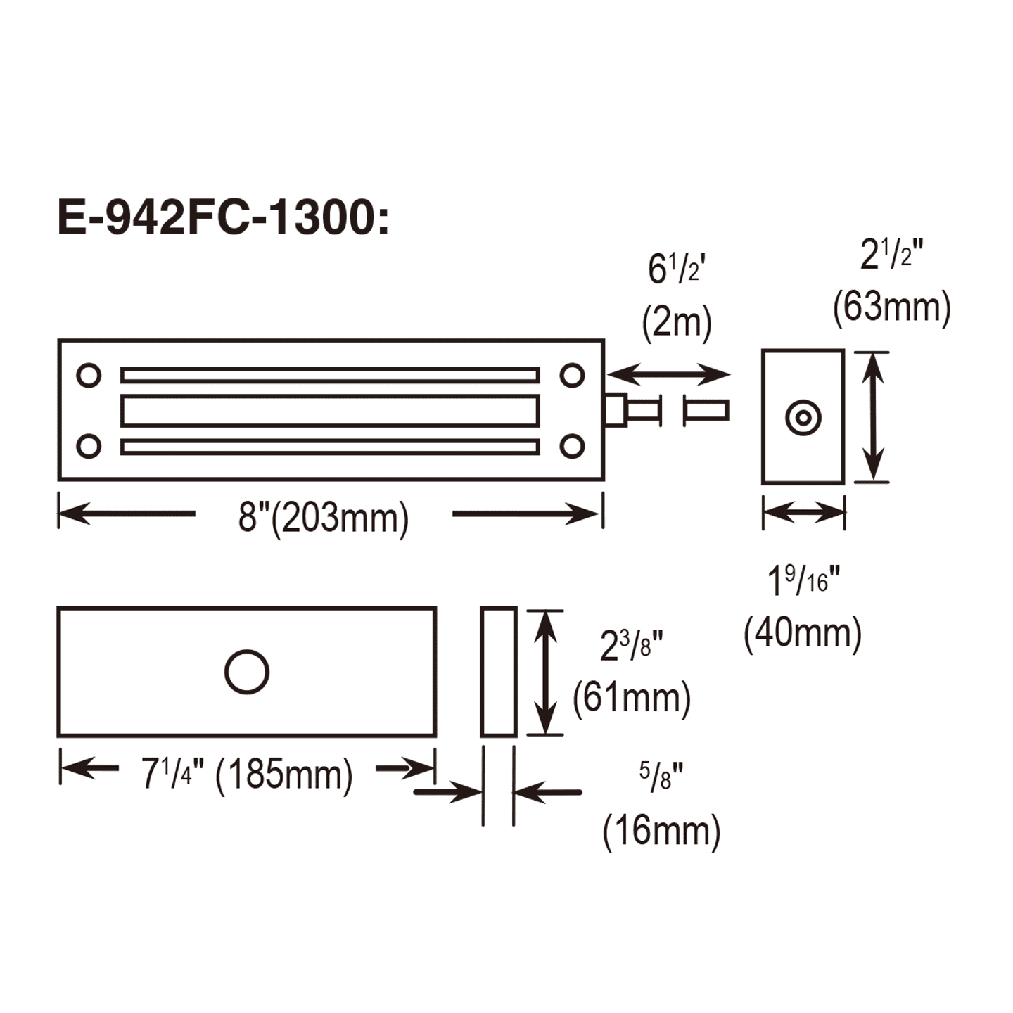 Seco-Larm E-942FC-1300 Maglock- 1300lb 12/24vdc