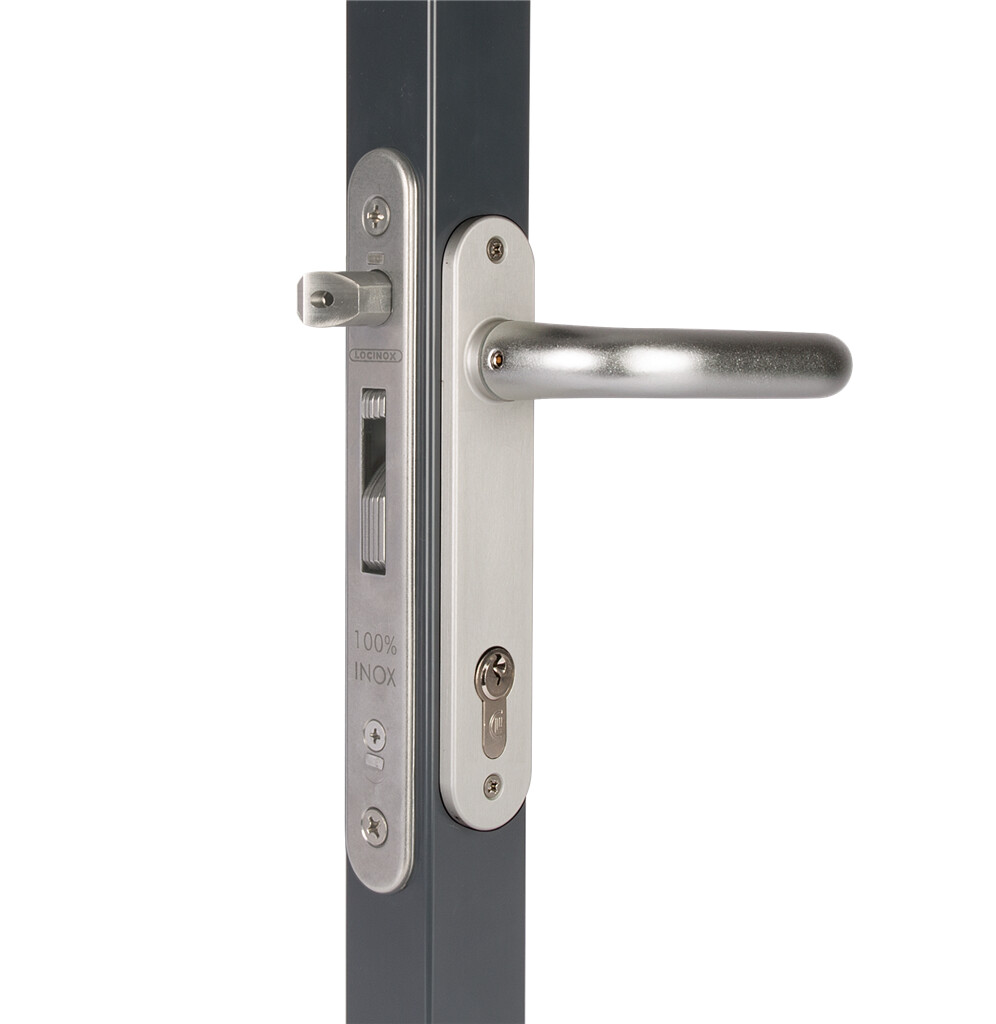 Locinox FORTYSET Mortise Lock w/ 3/4" Backset for Profiles 1-1/2" or More - COMPLETE KIT