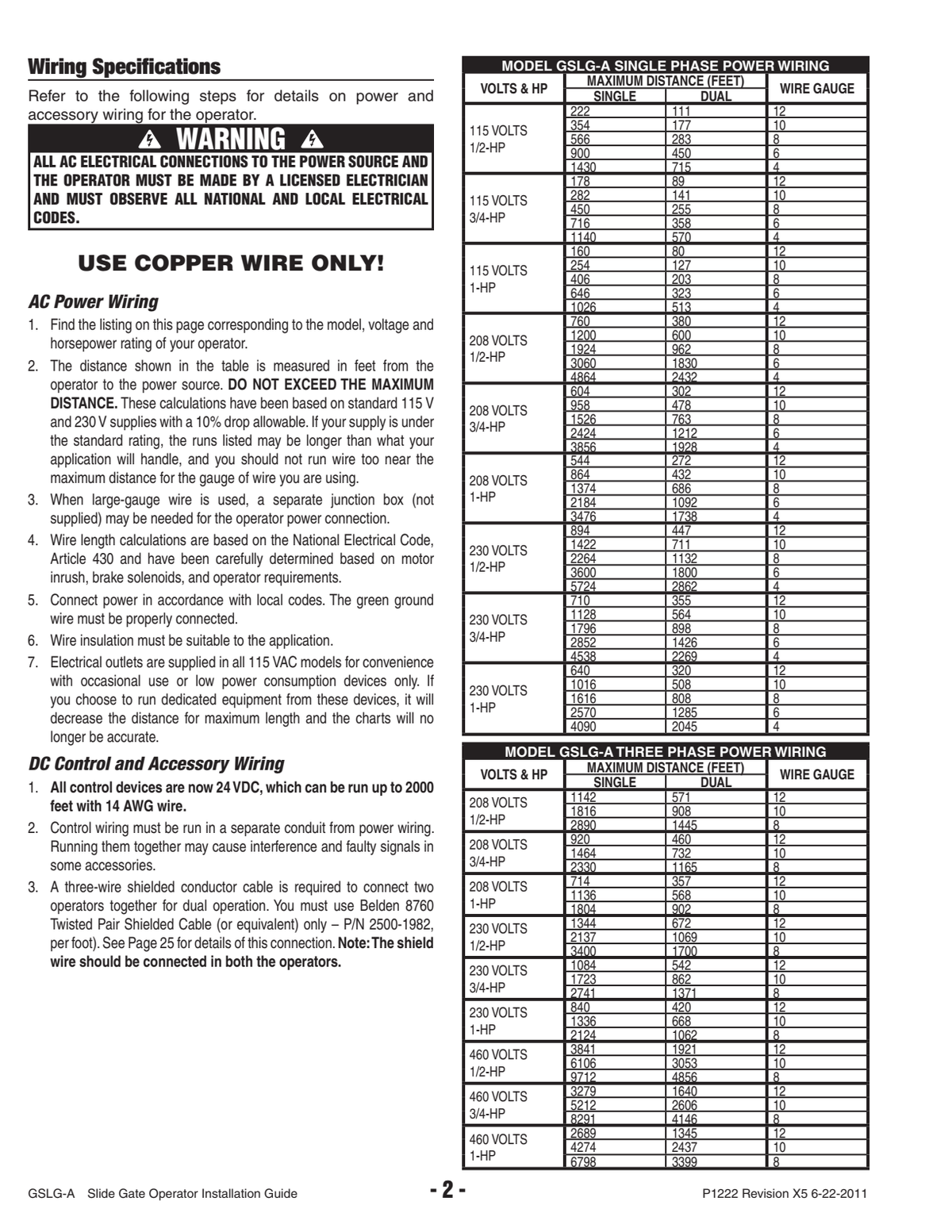 OPERADOR DE PUERTA CORREDIZA LINEAL OSCO GSLG-A-221 DE 1/2 HP - Información técnica