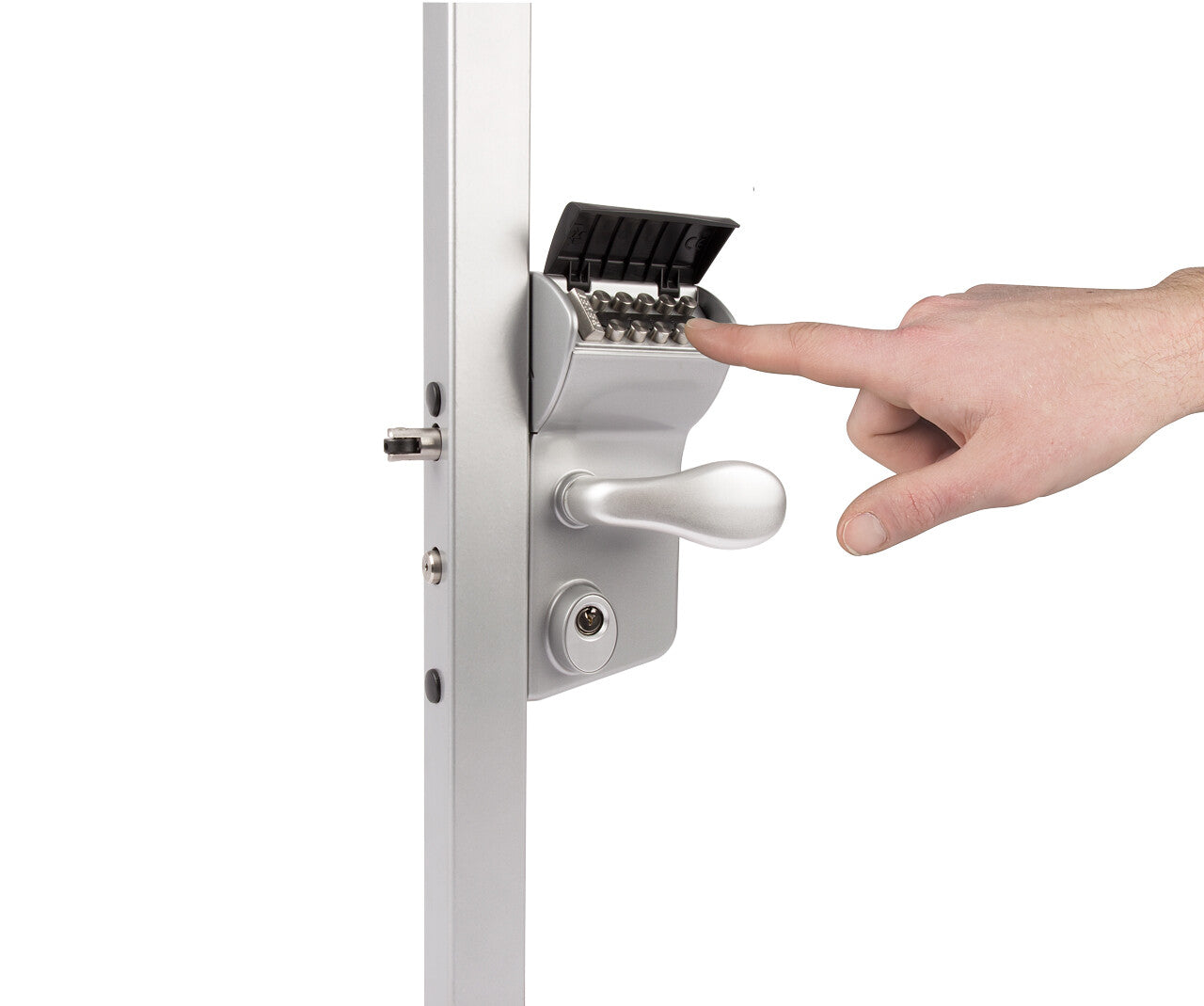 Locinox LMKQ60V2LVSZC-9005 Vinci Surface Mounted Mechanical Code Lock for 2-1/2" to 3" Gate Frames - Black