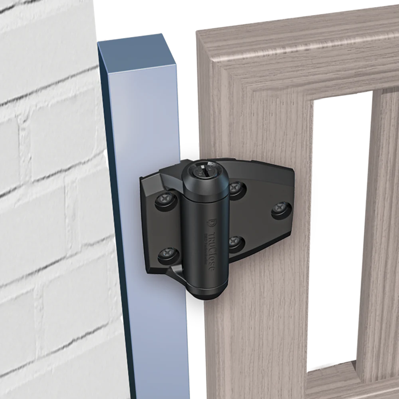 D&D Technologies TruClose® TCA2L2S3BT REGULAR for Metal-to-Wood Gates - Black, 2 Legs