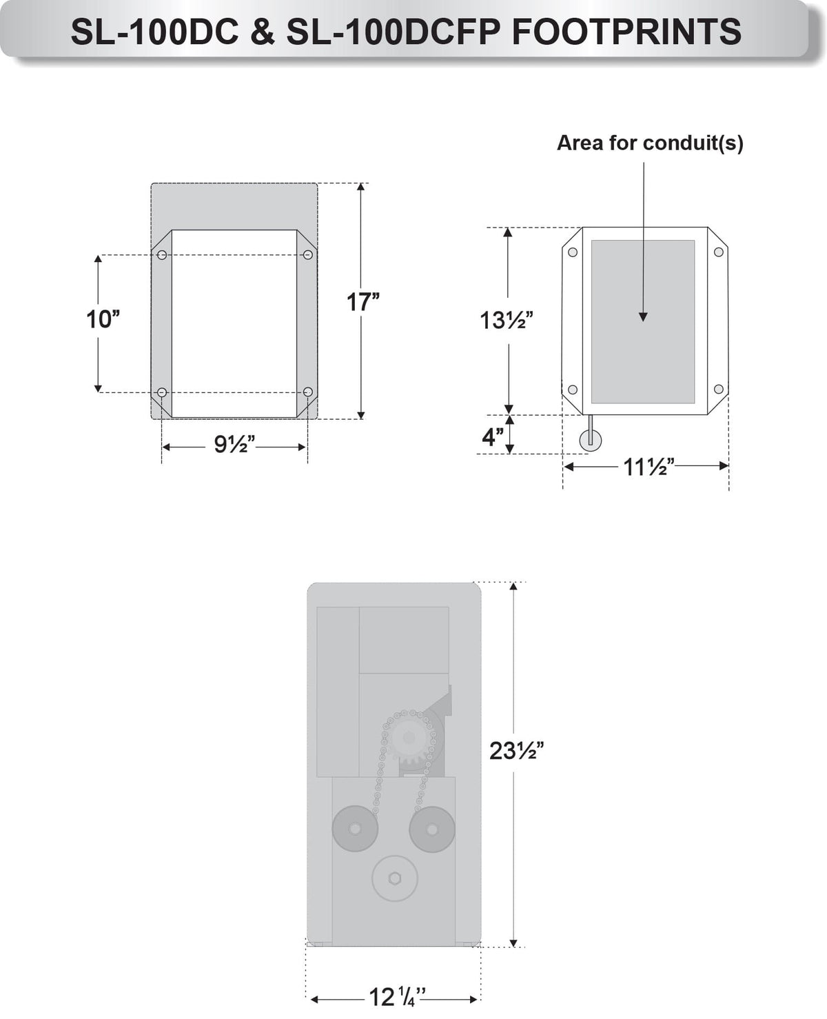 ***PRECIO ESPECIAL - 1 EN STOCK*** Operador de puerta corrediza All-O-Matic SL-100FP DC PRO - Información técnica