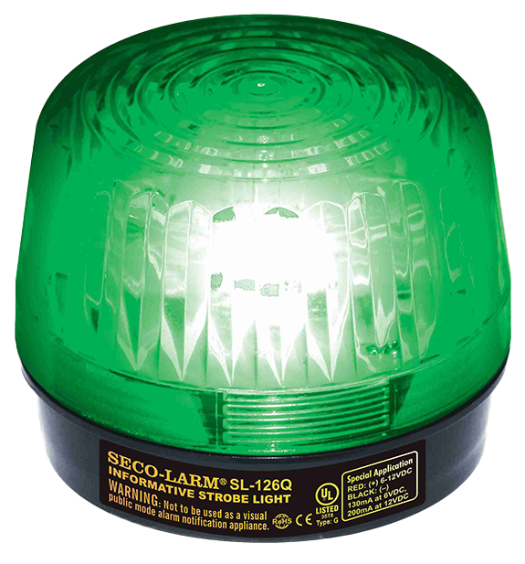 Seco-Larm SL-126-A24Q/G Strobe Light, 6~24VDC, Green