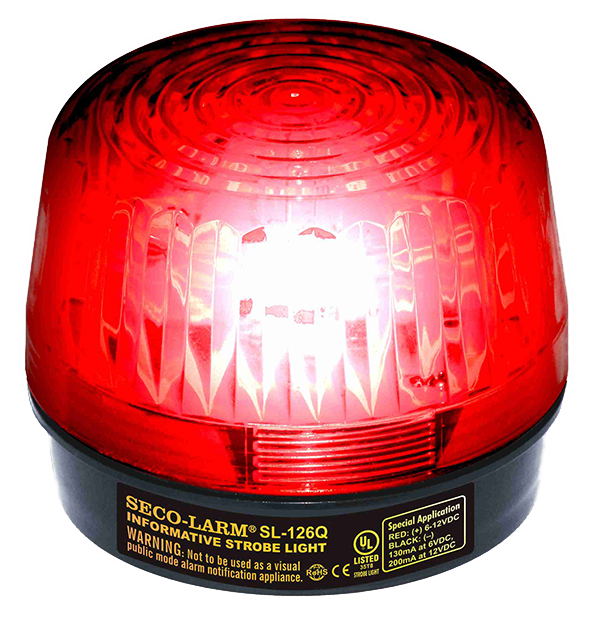 Seco-Larm SL-126-A24Q/R Strobe Light, 6~24VDC, Red