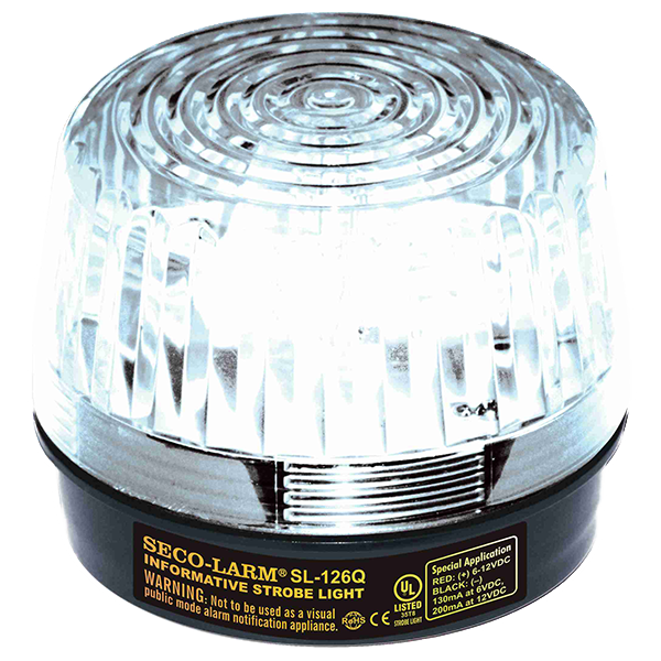 Seco-Larm SL-126-A24Q/C Strobe Light, 6-24 VDC, Clear Lens Cover