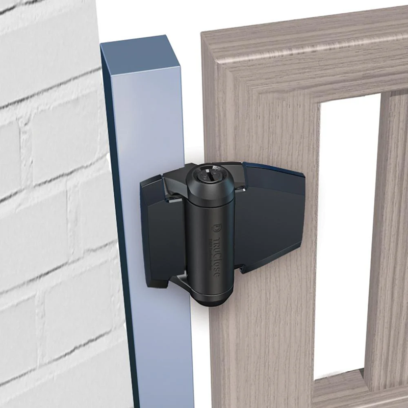 D&D Technologies TruClose® TCA2L2S3BT REGULAR for Metal-to-Wood Gates - Black, 2 Legs