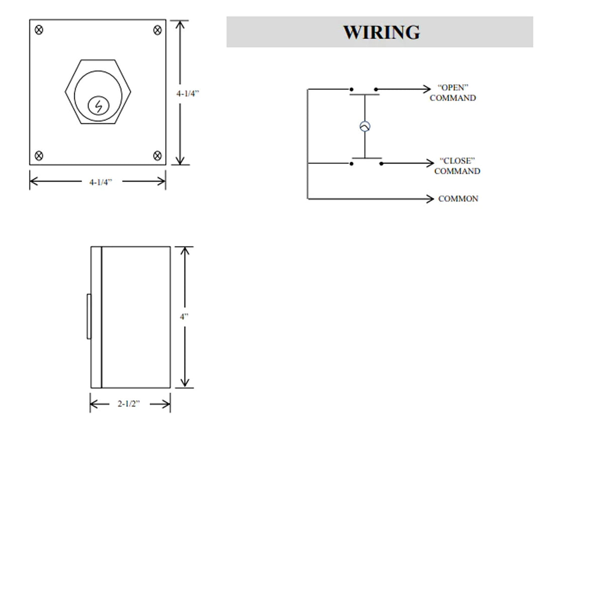 1K4X Rosite Exterior NEMA 4X Open-Close - Technical information