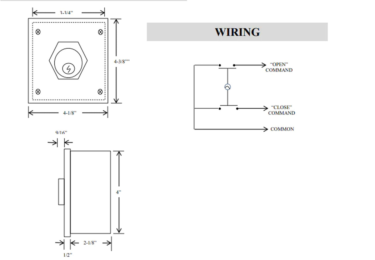 1KX Tamperproof Exterior Key Switch - Technical information