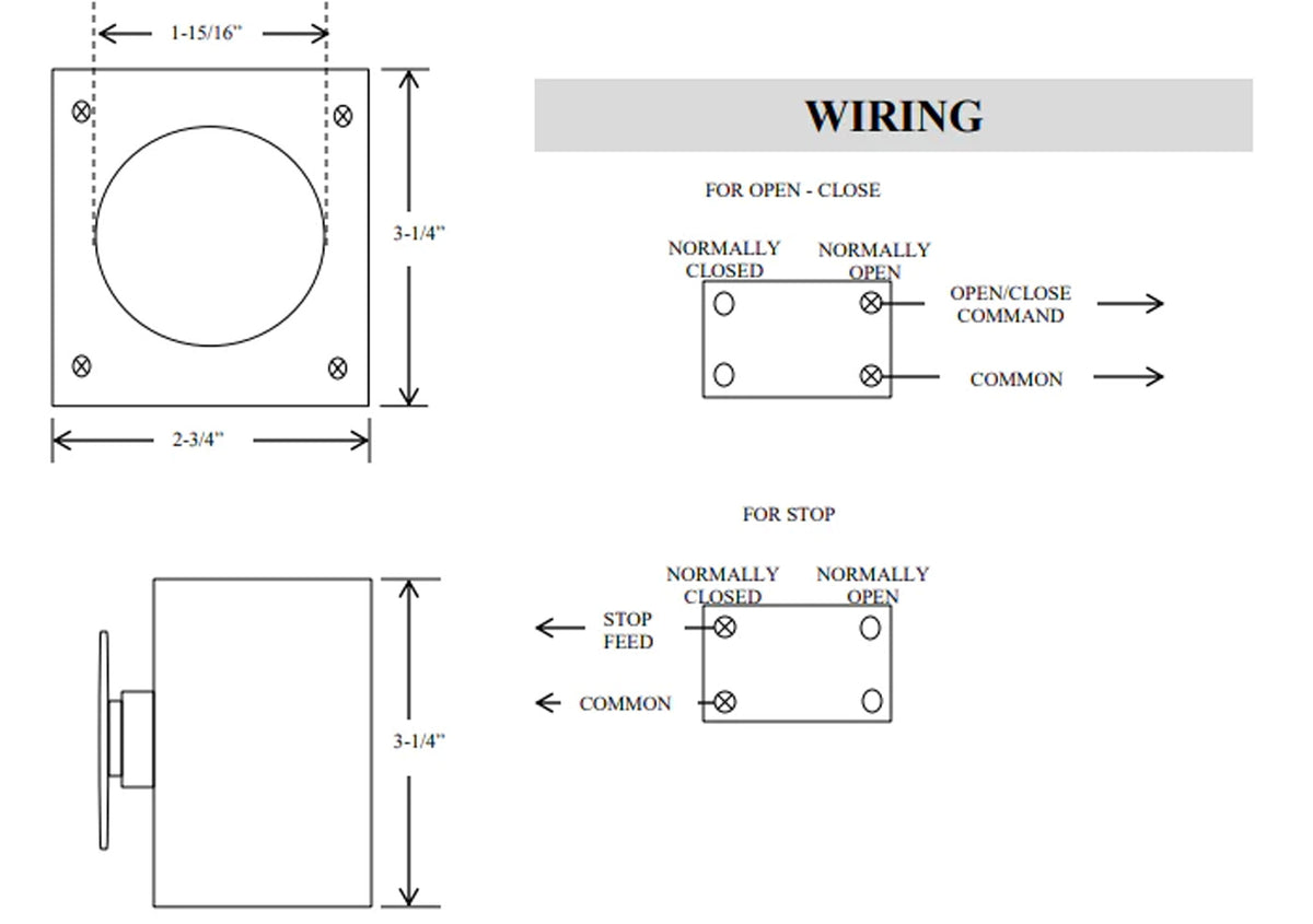 1MHC Exterior Surface Mount Mushroom Head Control (Non-Metallic) - Technical information