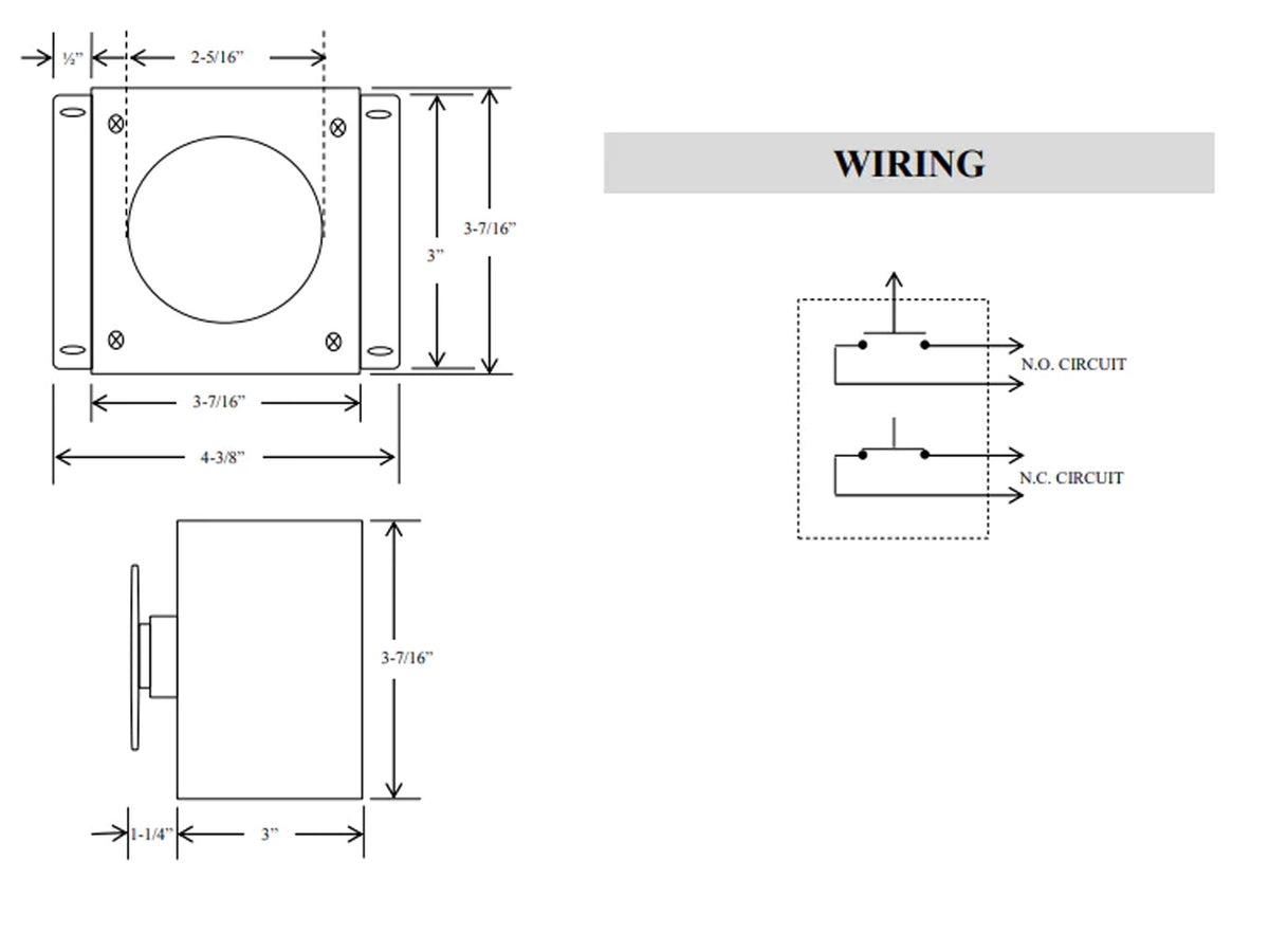Control de cabezal tipo hongo para montaje en superficie exterior 1MHD (metal) - Información técnica