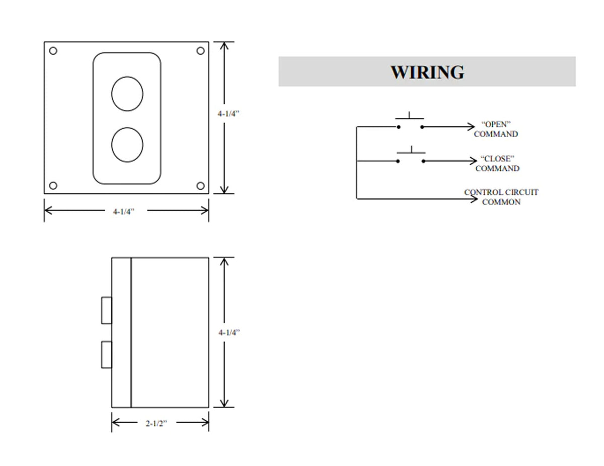 2B4X NEMA 4X Open/Close Control Station - Technical information