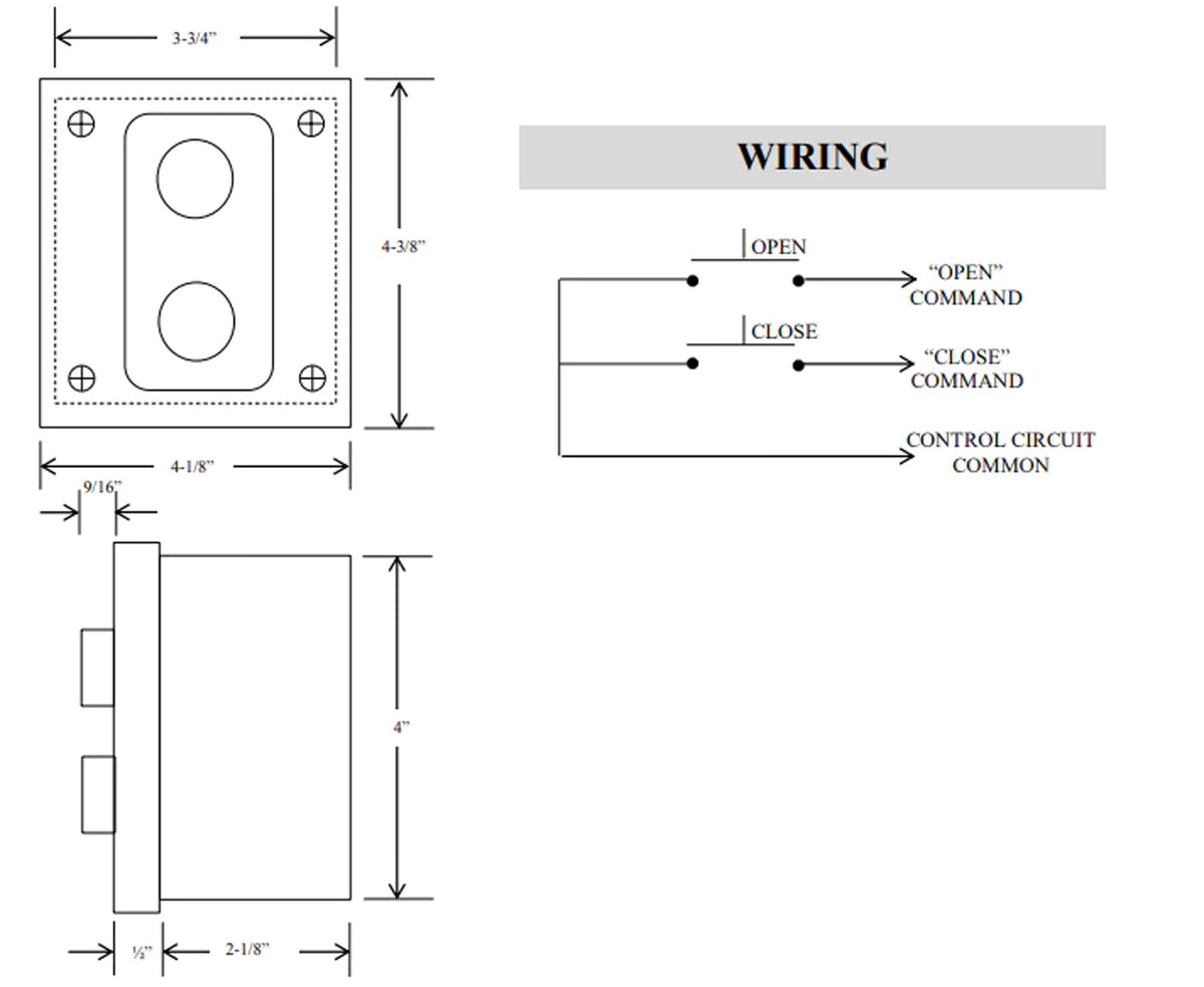 2BX Open/Close Exterior Control Station (Metal) - Technical information