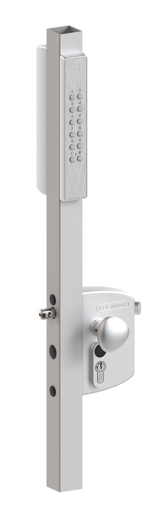 Locinox LNKQ40C1LVCADR-SILV VOLTA - Surface mounted lock with external battery powered Single-Sided keypad & Free Exit Handle - Silver