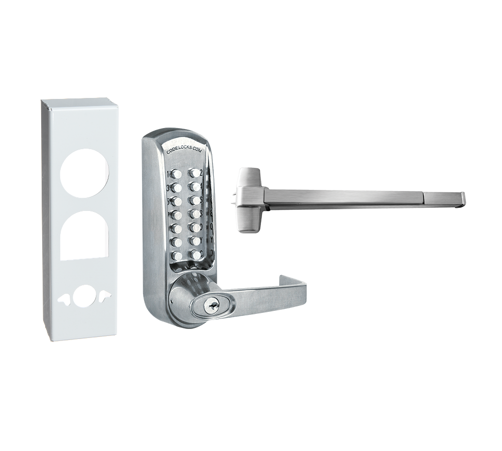 D&D Technologies Codelocks CL600 gate panic hardware kit, silver latch