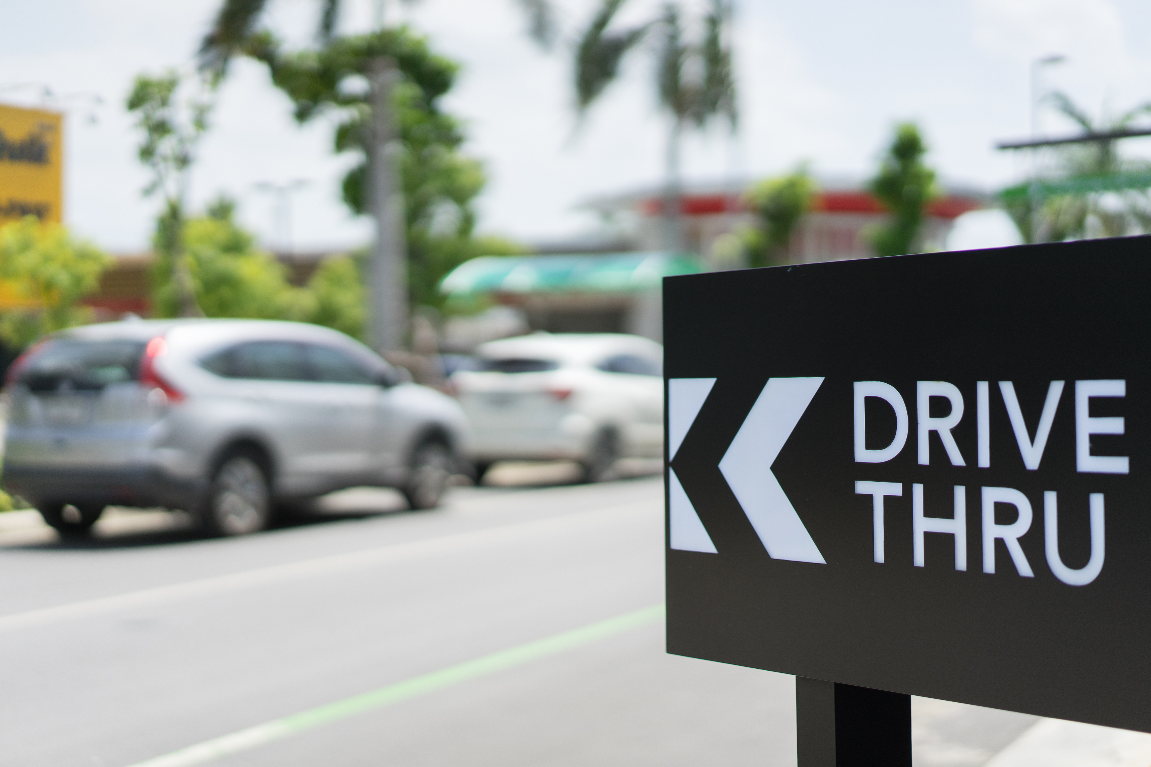 exterior photo of a drive thru sign