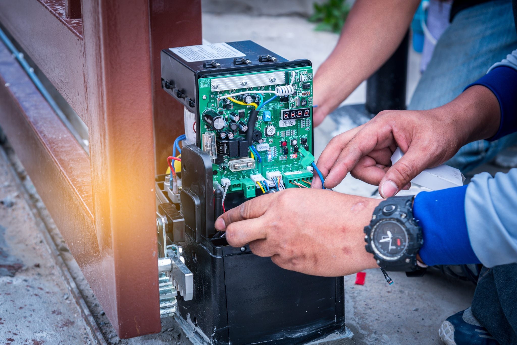 exterior photo of gate operator working on gate operator