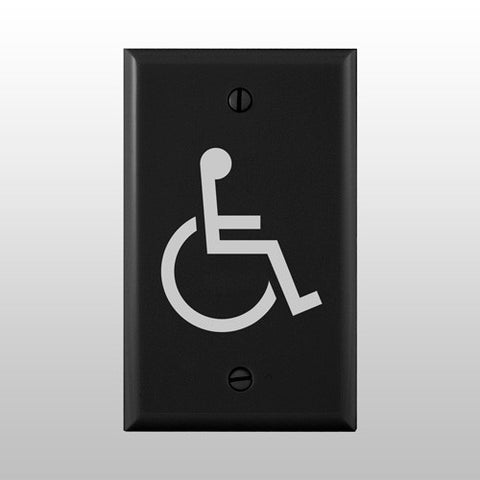 BEA 70.5278 Single Gang BLACK  Handicap Logo Faceplate ONLY for