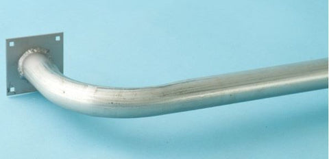 NICE APOLLO 227L Gooseneck Pedestal Pedestal, galvanized round tube, silver, large mounting plate, 68 inch overall height